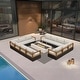 preview thumbnail 11 of 37, PURPLE LEAF GLFSF Outdoor sofas Black sofa with white seat for Yard Porch Deck Patio Conversation Sets 12seats/L-shaped