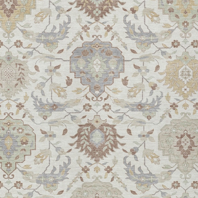 HomeRoots Damask Traditional Rectangle Outdoor Rug