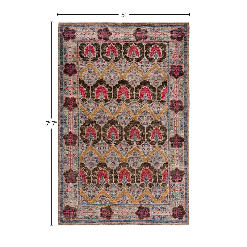 Overdyed, One-of-a-Kind Hand-Knotted Area Rug - Beige - 5' 0" x 7' 7"