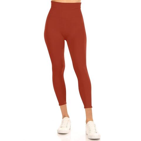 Women's Lightweight Control Stretch Solid Workout Yoga Leggings