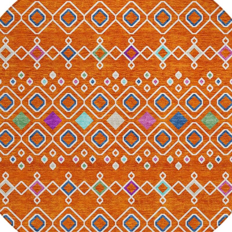 HomeRoots Geometric Modern Rectangle Outdoor Rug