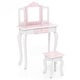 preview thumbnail 4 of 7, Kids Vanity Table Set with Drawer & 3 Makeup Accessories for Pretend Play - 24" L x 11" W x 38.5" H
