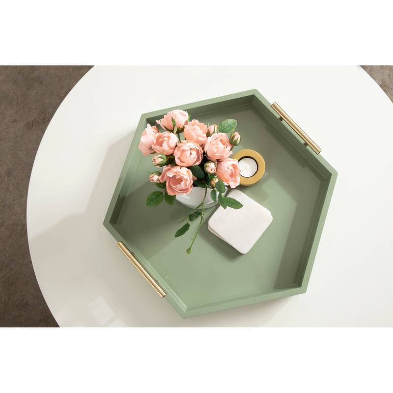 Kate and Laurel Lipton Hexagon Decorative Tray - 18x18