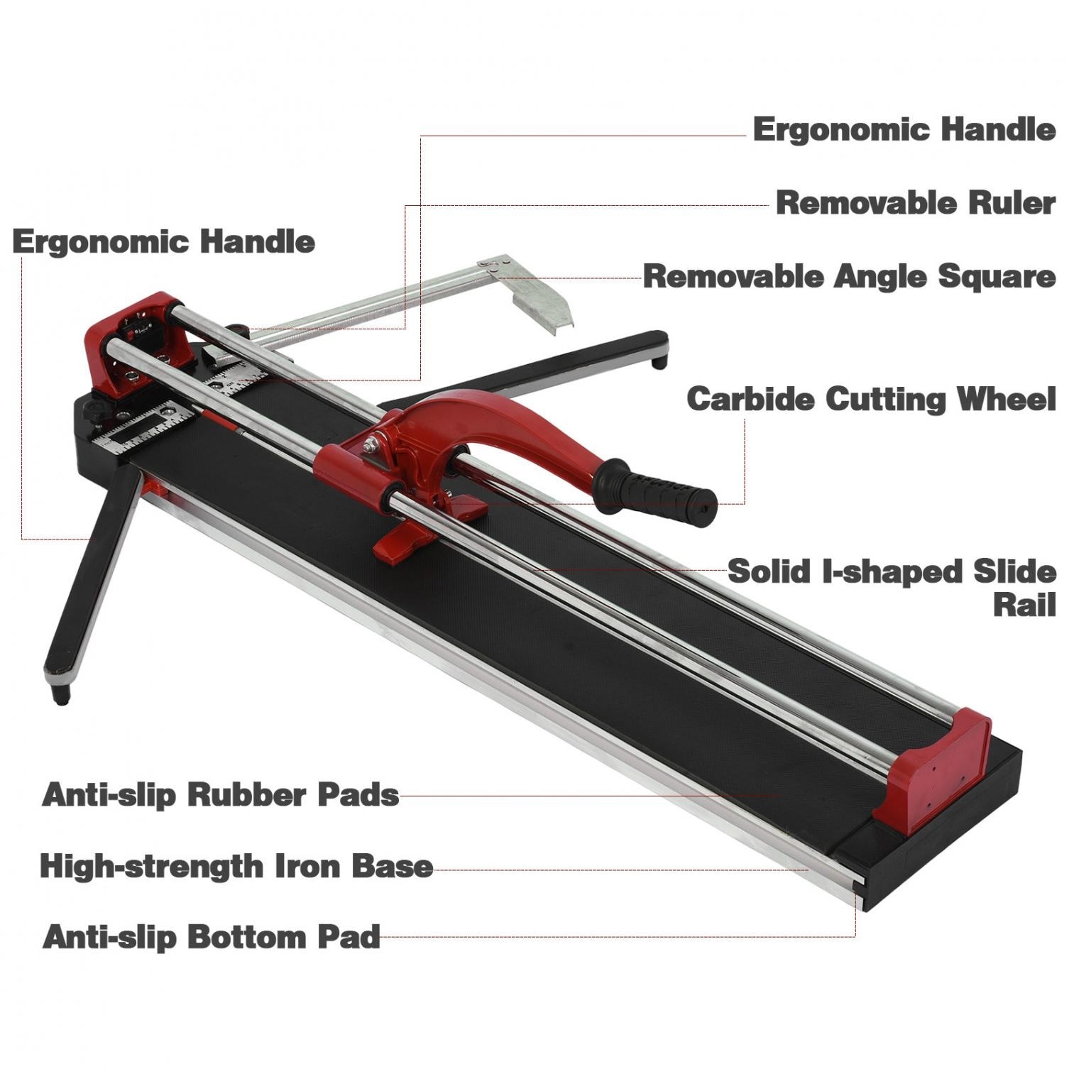 Tile Cutter Hand Tool 36 inch Large Manual Ceramic Floor Tile Cutter, All-Aluminum Frame Cutting Machine Precise Tile Cutter Tools w/Alloy Knife Wheel