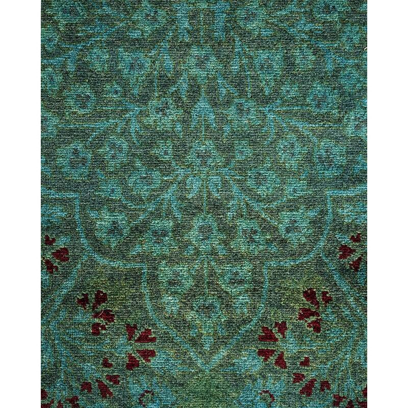 Overton Handknotted Wool Vintage Inspired Contemporary Overdyed Gray Area Rug - 17' 9" x 9' 1"