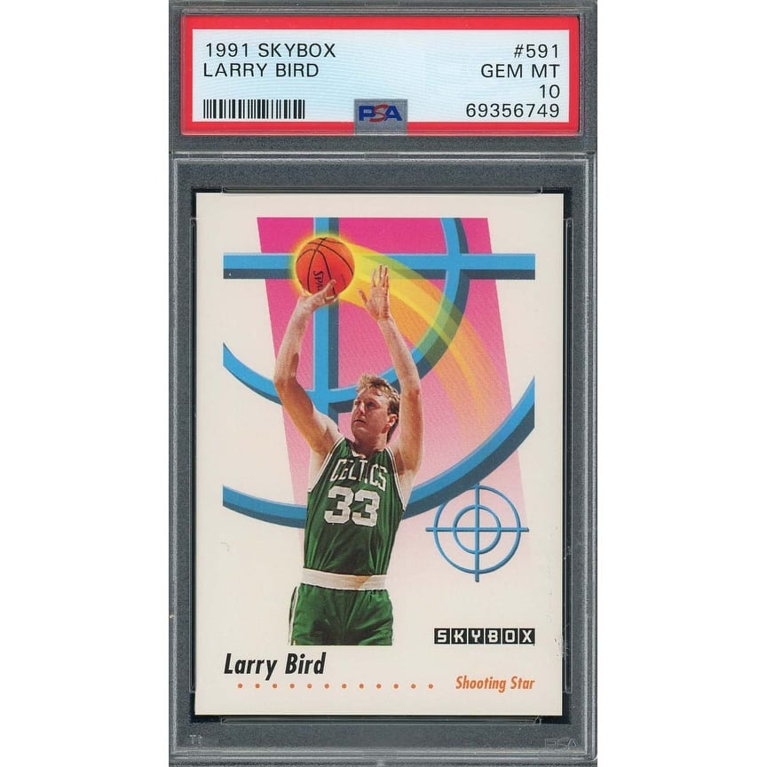 Larry Bird 1991 Skybox Basketball Card #591 Graded PSA 10 - 8'6" x 11'6"