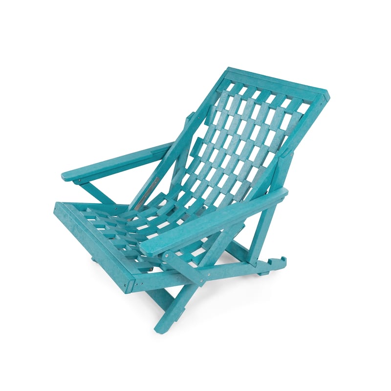 Aspen Fully Assembled All-Weather HDPE Outdoor Folding Lounge Chair with Removable Cushion