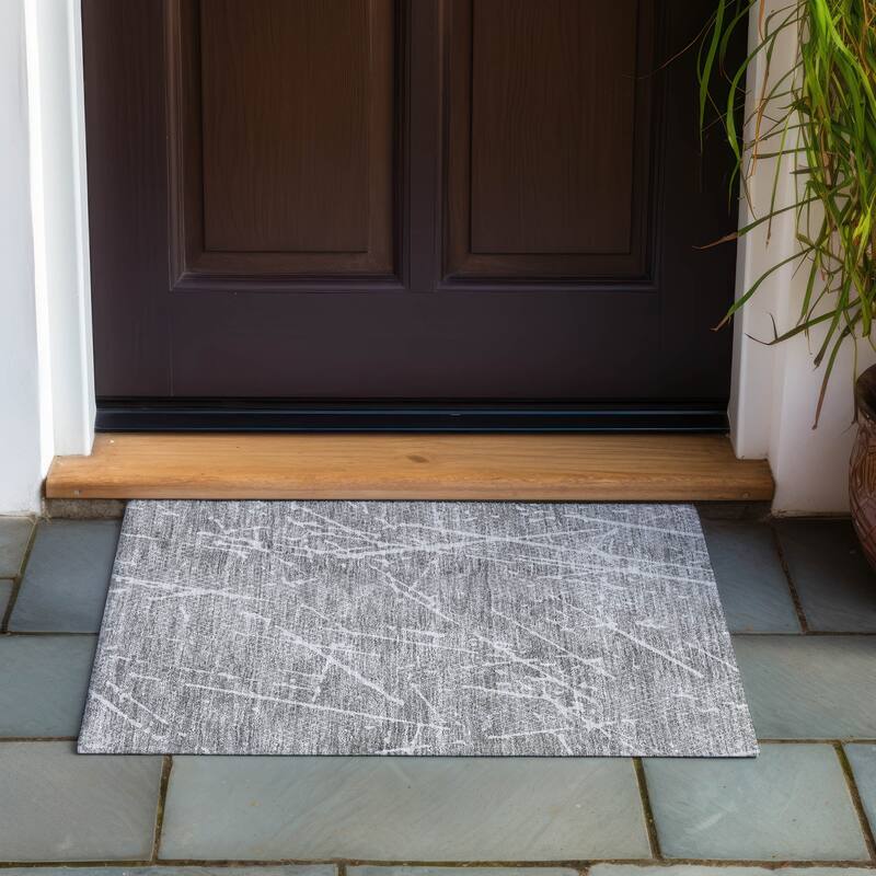 Machine Washable Indoor/ Outdoor Chantille Contemporary Crackle Rug