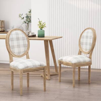 Phinnaeus French Country Fabric Dining Chairs (Set of 2) by Christopher Knight Home