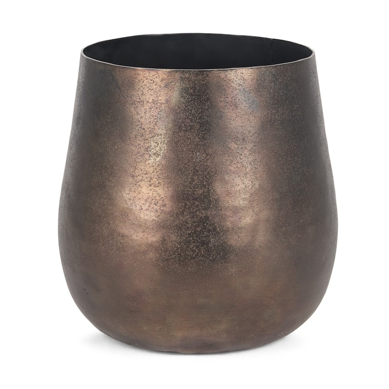 9" Antiqued Brass Aluminum Table Vase - 9.00