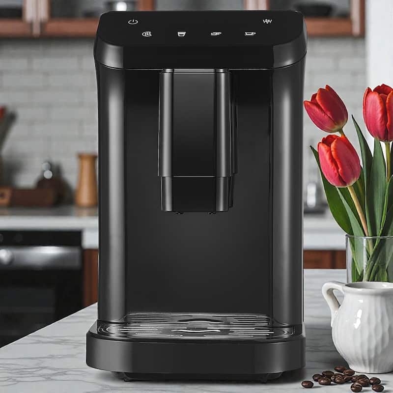 Automatic Espresso Machine 15 Bar with Built In Grinder, Coffee Maker with 15 Grind Settings and Large Water Tank