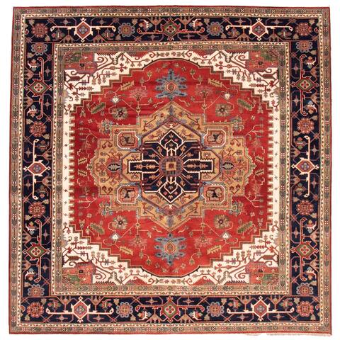 ECARPETGALLERY Hand-knotted Serapi Heritage Red Wool Rug - 12'0 x 12'0