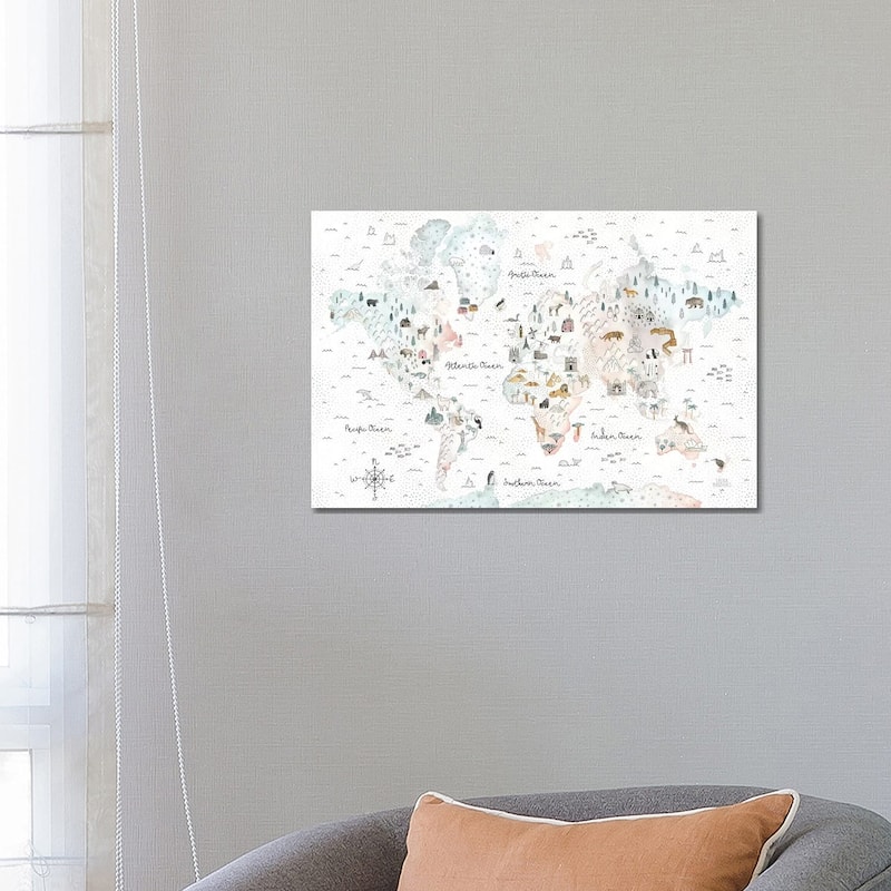 iCanvas "World Traveler I Dot BG" by Laura Marshall Canvas Print - 18x26x1.5