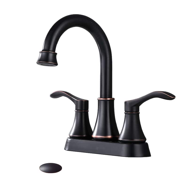 BATHLET Swivel Spout Centerset Bathroom Sink Faucet - Oil Rubbed Bronze