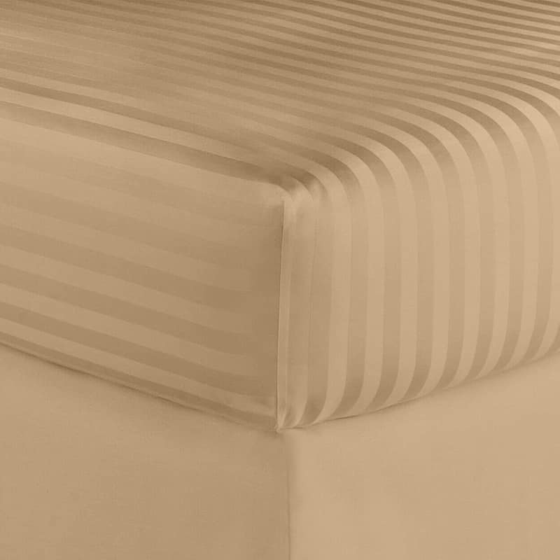 Home Sweet Home Dream Striped 1200 TC Egyptian Cotton Deep Pocket Bed Sheet Set - Taupe - Queen