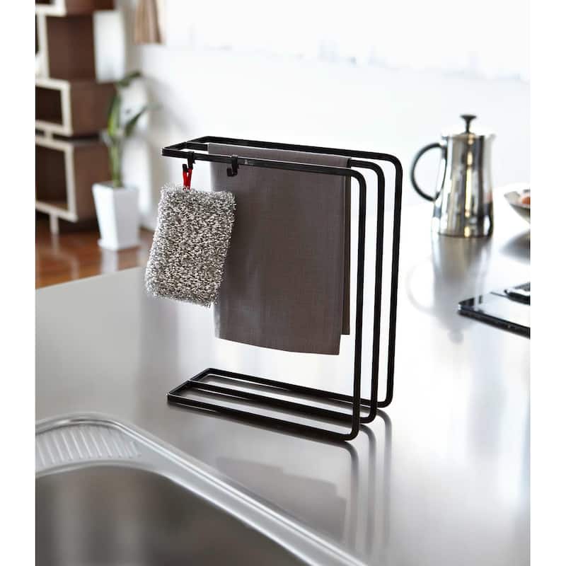 Yamazaki Home Dish Towel Hanger, Steel - L 3.94 x W 11.81 x H 9.84 inches