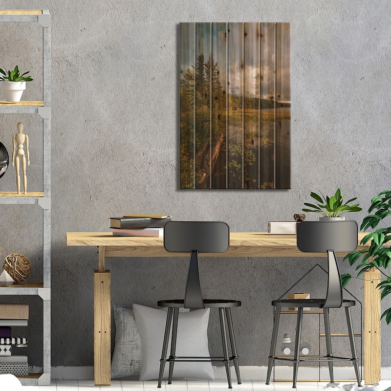 Horseshoe Lake Print On Wood by Jon Bilous - Multi-Color