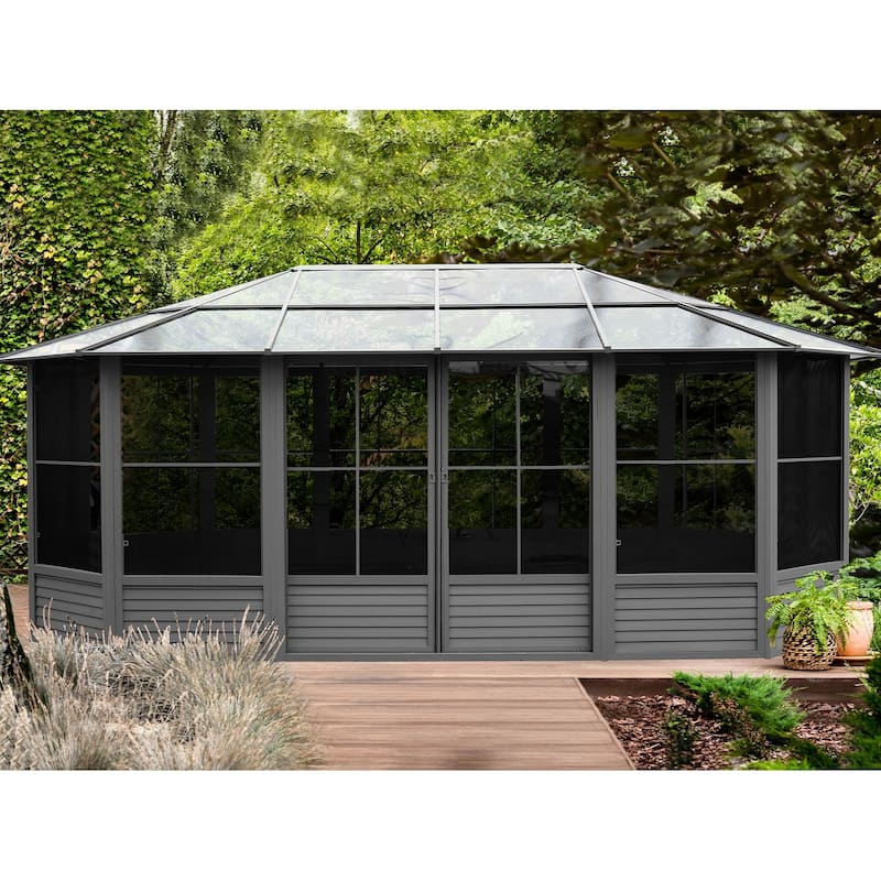 Florence - Solarium 12x18 Polycarbonate Roof - Grey