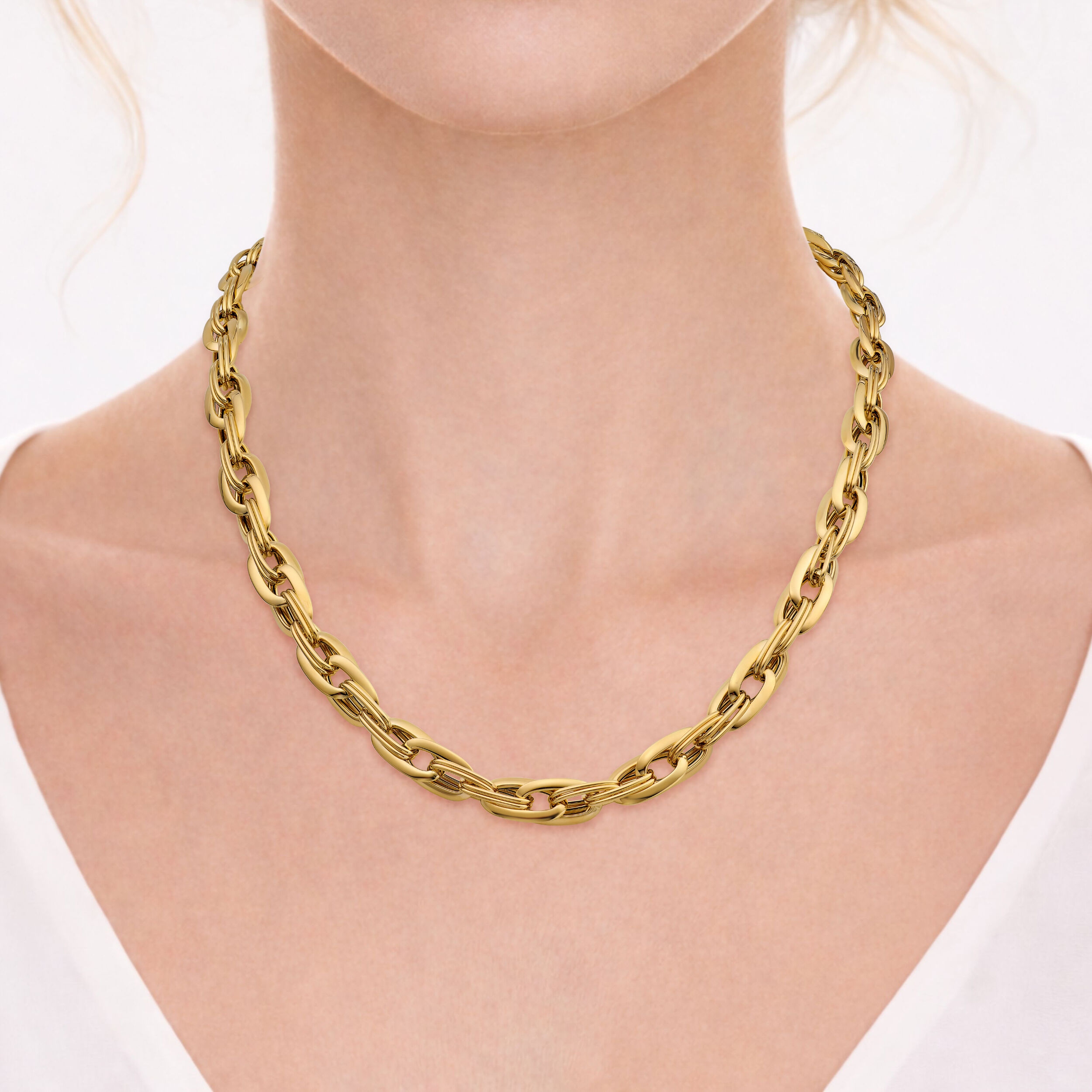 ラージ　イエロー　ネックレス Clover-14K-Yellow-Gold-Chunky-