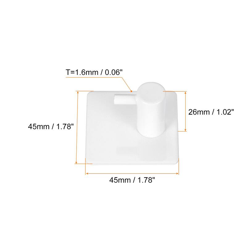 Self Adhesive Hooks, 304 Stainless Steel Stick on Wall Hooks Hanger - White - 4 Pack