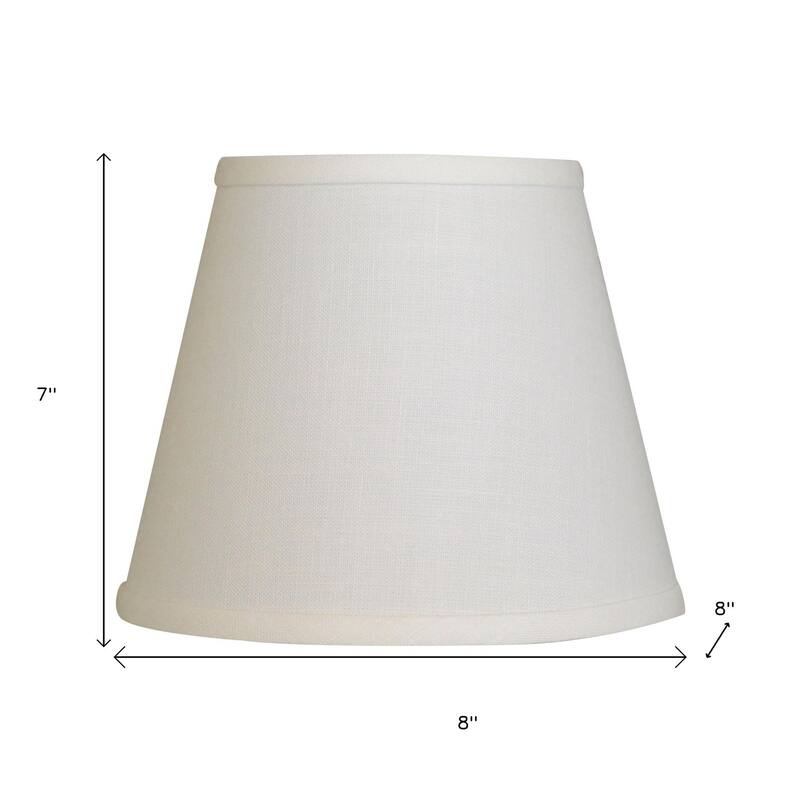 White Linen Empire Lamp Shade - 8" L x 8" W x 6.5" H