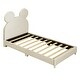 preview thumbnail 12 of 30, Twin Platform Bed with Bear Ear Design - Velvet Upholstery, Durable Wood Frame, Lively Colors for Kids' Bedrooms