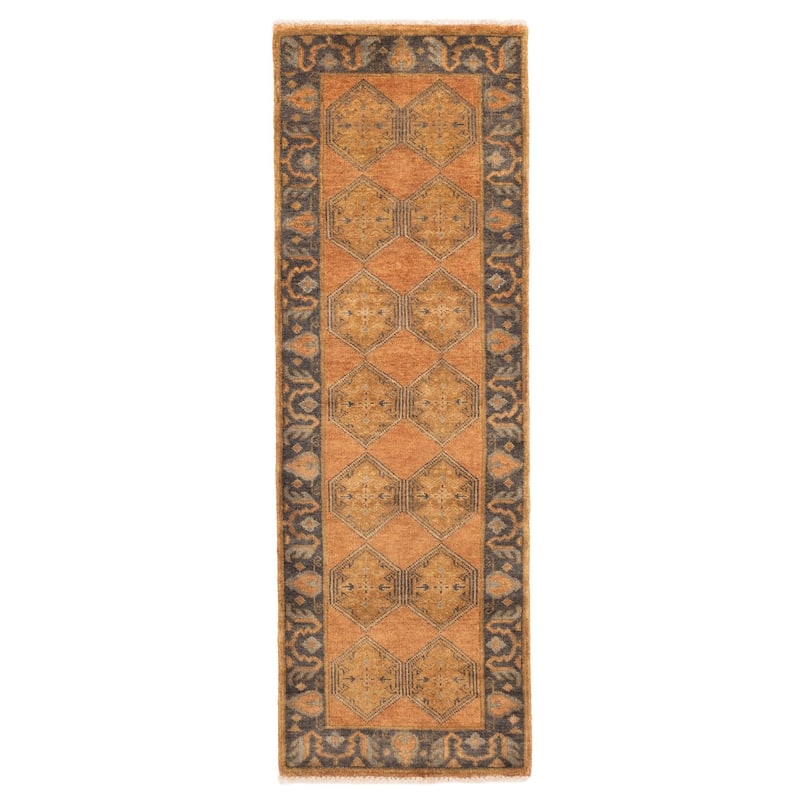 ECARPETGALLERY Hand-knotted Finest Agra Jaipur Copper Wool Rug - 2'6 x 7'10