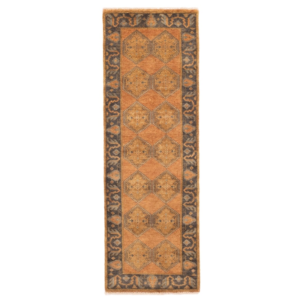 ECARPETGALLERY Hand-knotted Finest Agra Jaipur Copper Wool Rug - 2'6 x 7'10