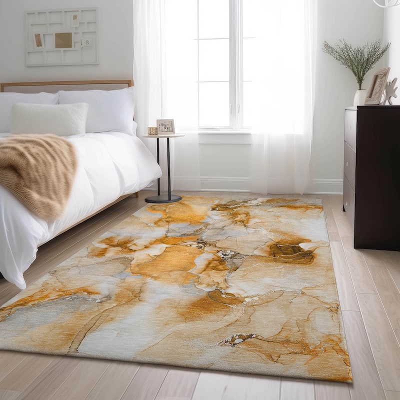 Premium Washable Super Soft Watercolor Abstract Mayfield Rug - Orange - 2' 6" x 3' 10" - Rectangle