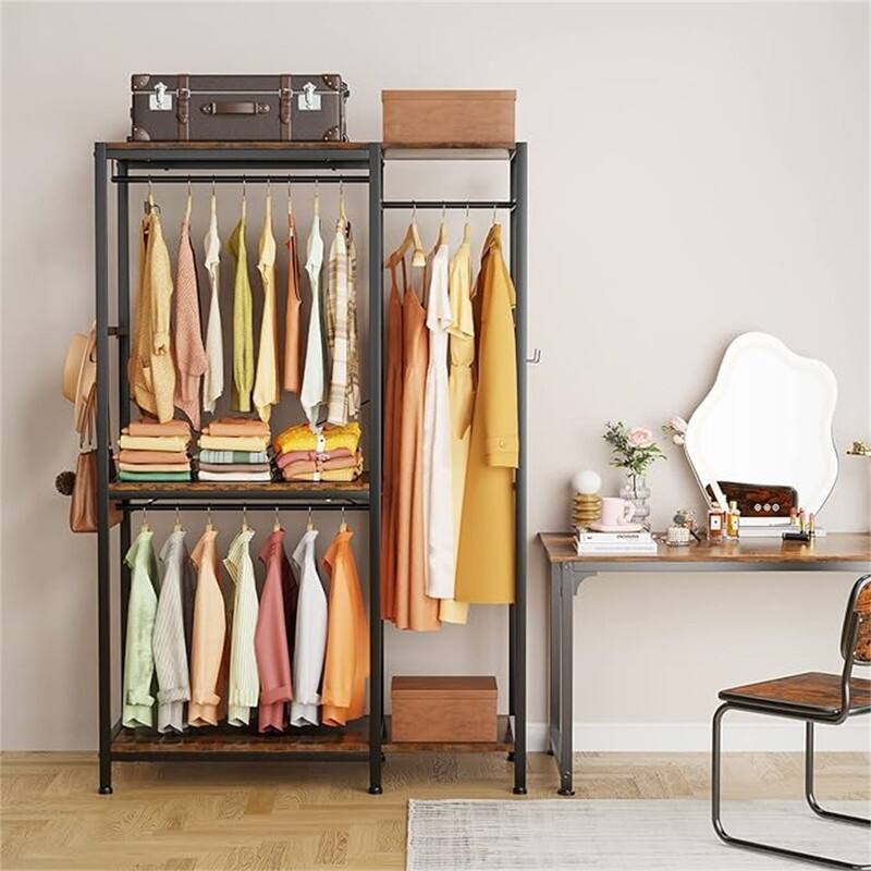 Free Standing closet organizer Heavy Duty clothes - 15.75"D x 47.24"W x 71.65"H
