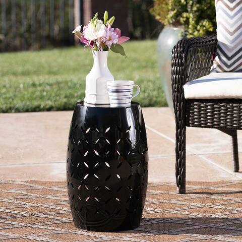 Lilac Outdoor Round End Table by Christopher Knight Home