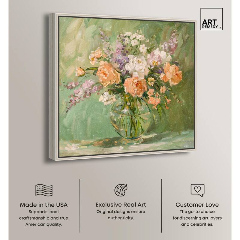 Vase and Greenery Canvas by Art Remedy