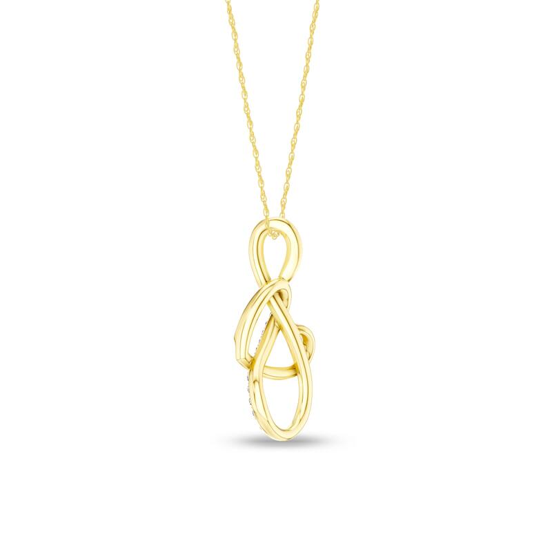 1/10ct TDW Diamond Infinity Heart Pendant Necklace in 10K Gold for Women