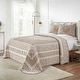 preview thumbnail 25 of 33, Cotton Blend Oversized Vintage Floral Scroll Bedspread Set by Superior Taupe - King