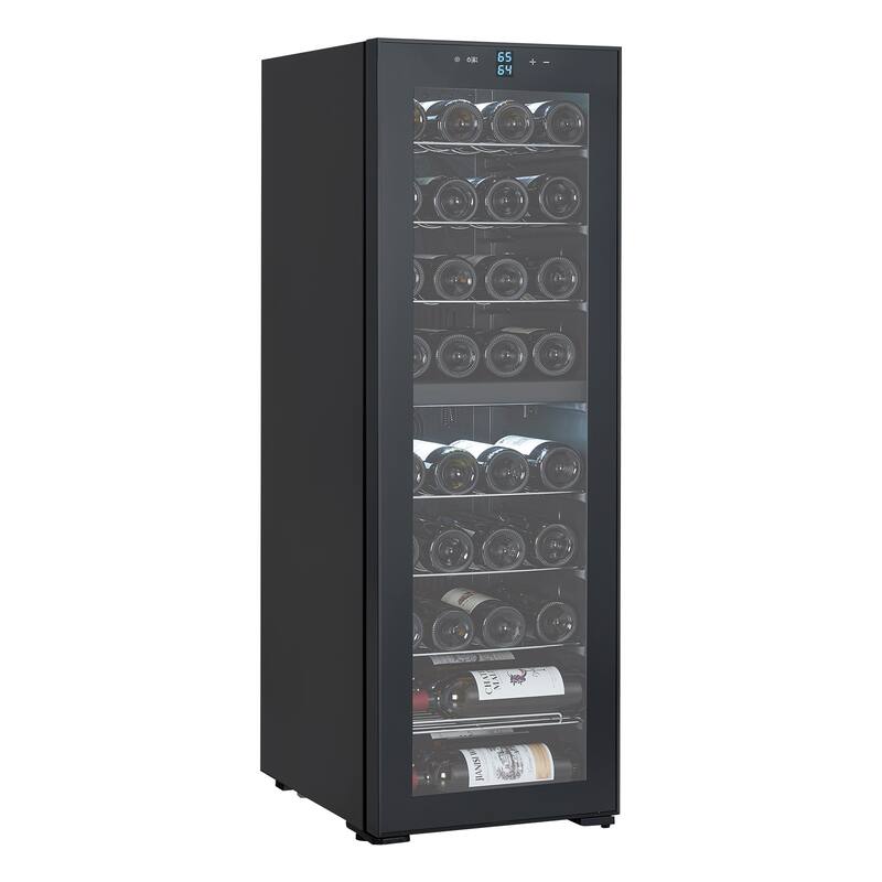 39 Bottle Wine Cooler, Digital Temperature Control, - Black