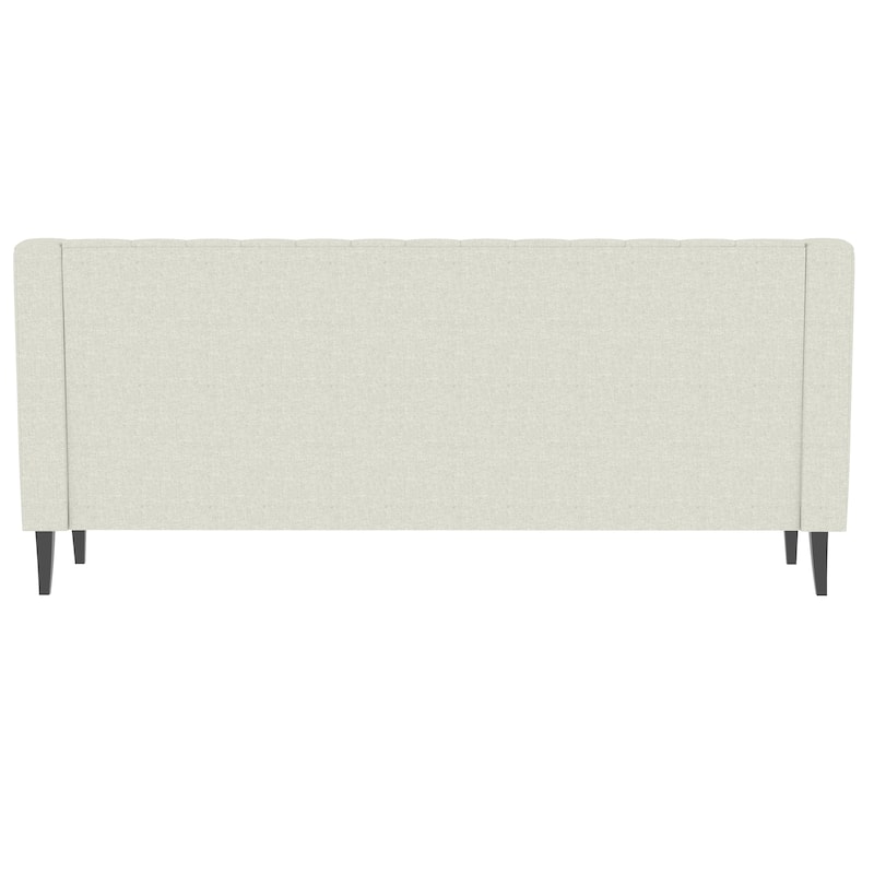 Beige Mid Century Modern 78.75" Polyester 3-seater Sofa with Button Tufted Backrest and Comfy Cushion for Living Room