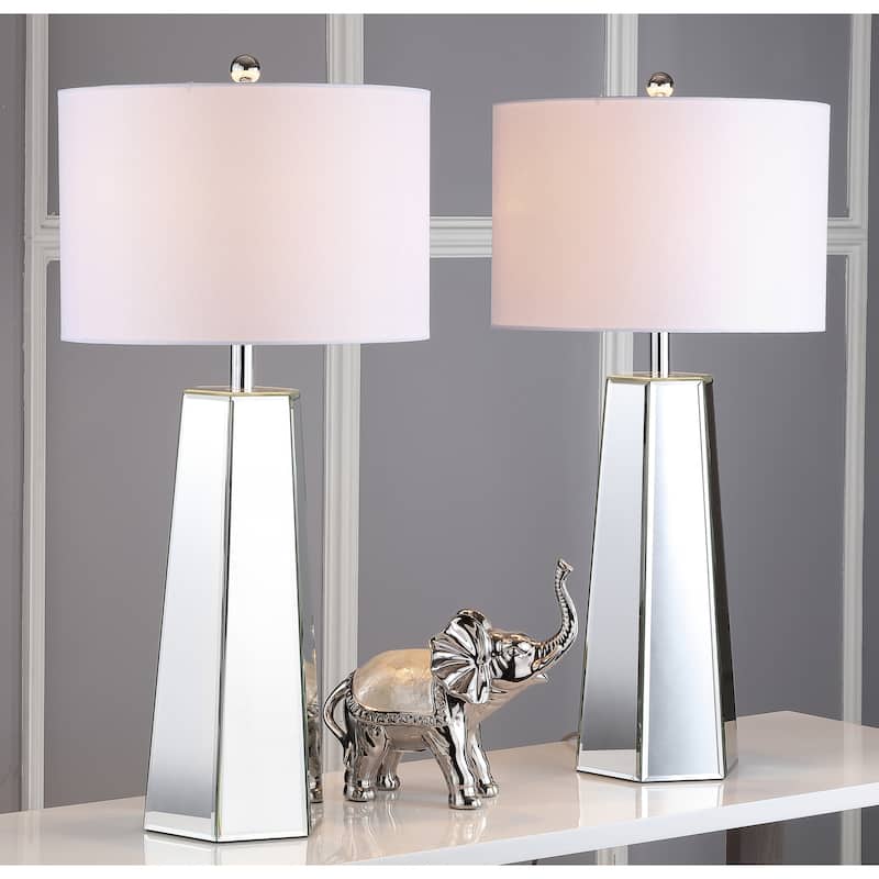 SAFAVIEH Lighting Sasha 32-inch Clear/ Off-White Table Lamp (Set of 2) - 15"x15"x31.5" - 15Wx15Dx32H