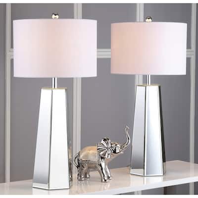 SAFAVIEH Lighting Sasha 32-inch Clear/ Off-White Table Lamp (Set of 2) - 15"x15"x31.5" - 15Wx15Dx32H