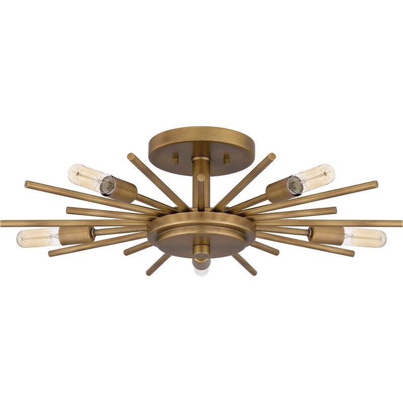 Mesquite 5-Light Weathered Brass Semi-Flush Mount Light