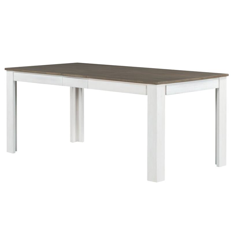 7-Piece Wooden Dining Table Set with 12" Leaf
