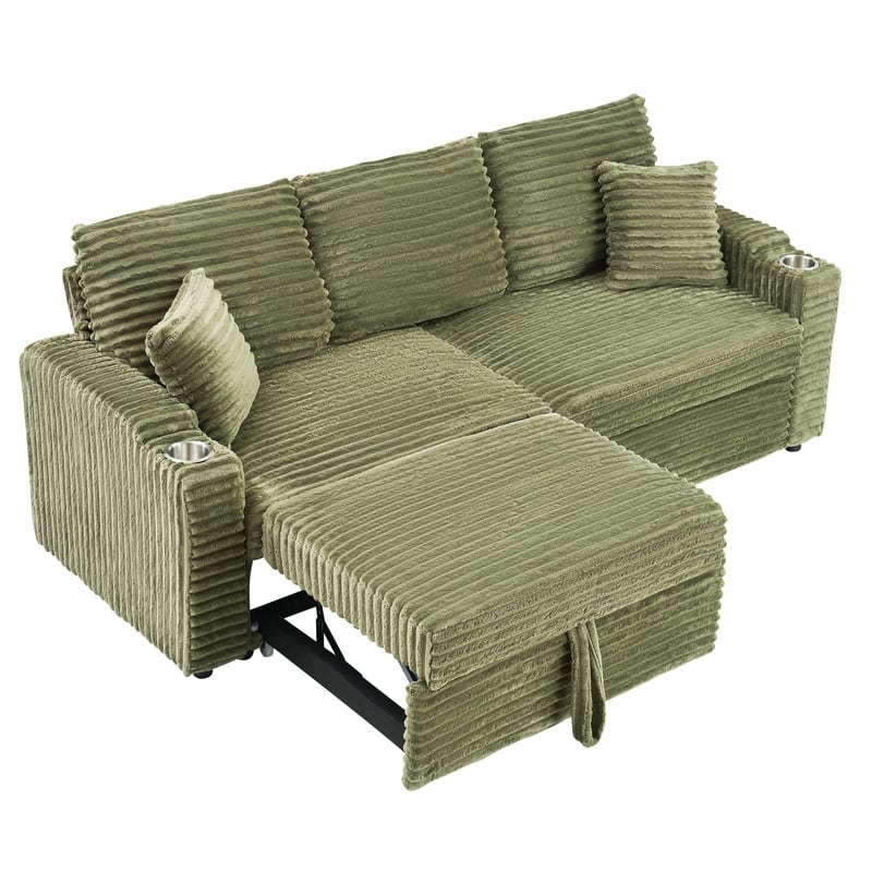 80" Cordylona Sofa, Cup Holder, Ottoman Storage