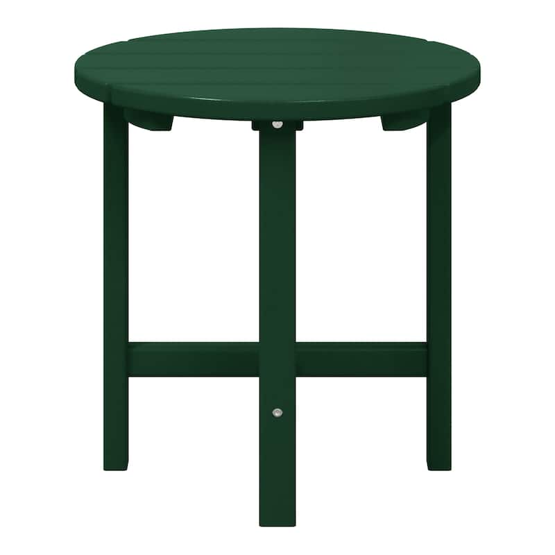Polytrends Altura Eco-friendly All Weather Round 18" Side Table - Dark Green