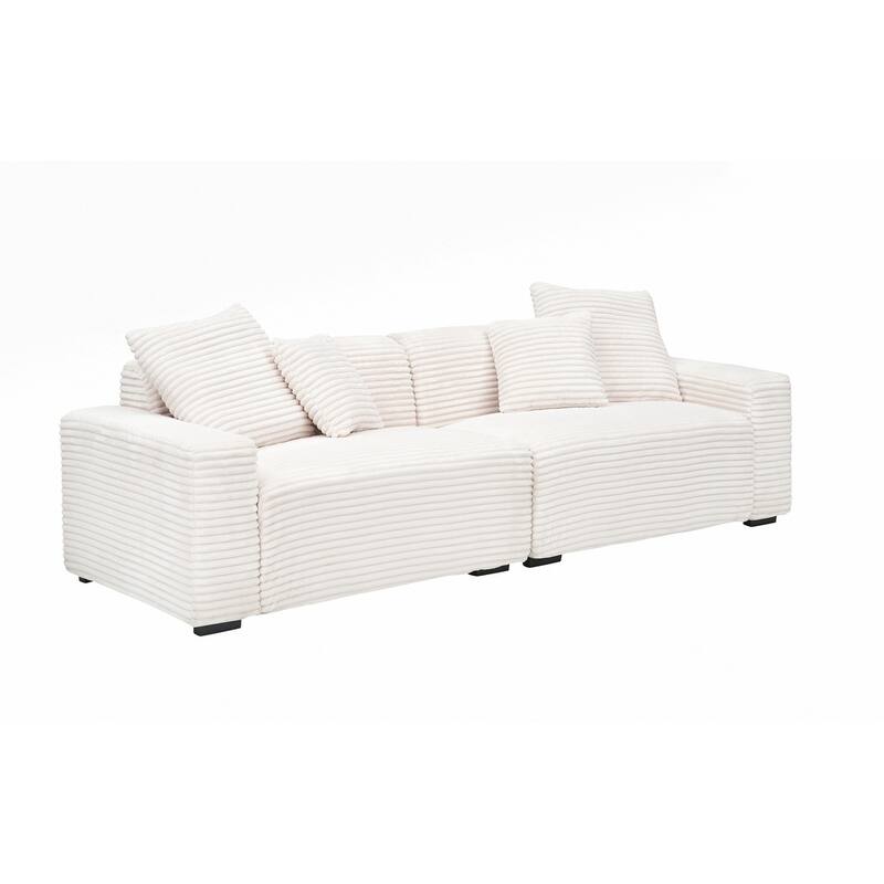 104.72-inch 4-seat large sofa with 4 throw pillows