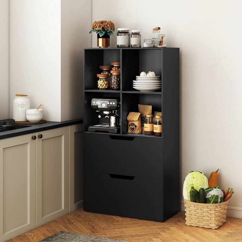 Costway 51” 5-Tier 4-Cube Bookcase with 2 Drawers for Living Room, - See Details