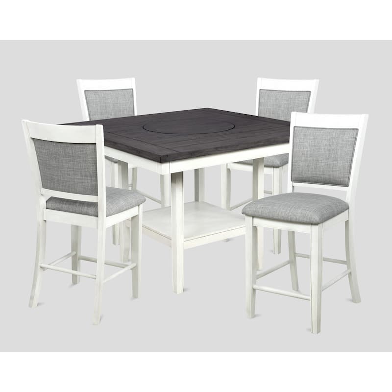 Omari Chalk White Modern Square Counter Height Set