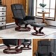 preview thumbnail 38 of 40, Mcombo Swiveling Recliner Chair with Wood Base and Ottoman