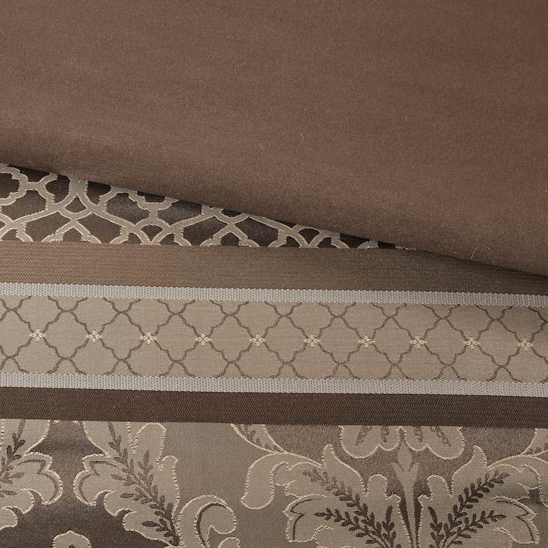 Madison Park Bellagio Brown Gold 7-piece Jacquard Comforter Set