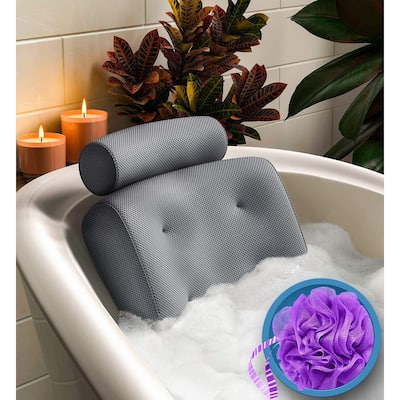 3D mesh bath pillow bath suction cup pillow