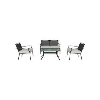 4 - Piece Outdoor Patio Conversation Set, Gray - Bed Bath & Beyond ...