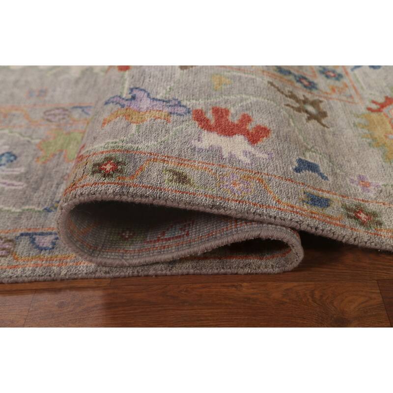 Floral Oushak Area Rug Handmade Wool Carpet - 8'0" x 9'10"